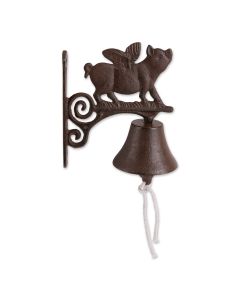 PIG WITH WINGS CAST IRON BELL