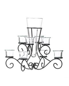 SCROLLWORK CANDLE STAND WITH VASE